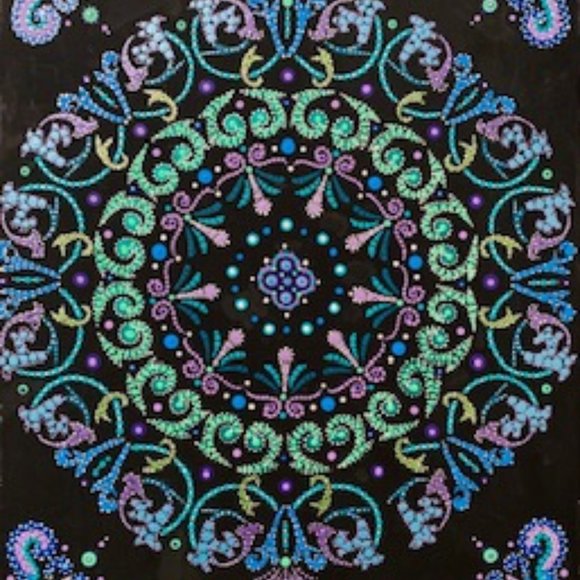 Hand Painted Dot Art on - BLUE GREEN LeFLUER'